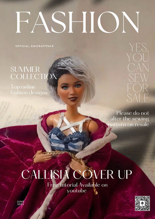 Callisia cover-up| Sewing Pattern for 11” Fashion Dolls