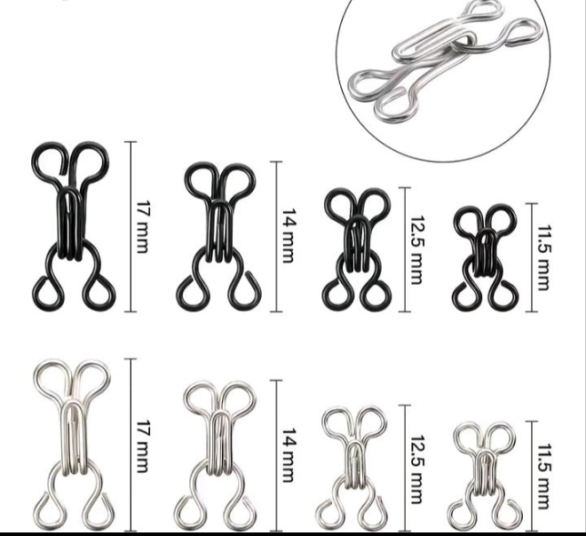 50 Set Invisible Sewing Hook and Eye Closure for Clothing Bra Jacket Hooks Replacement Sewing Craft Buckle Garment Accessories